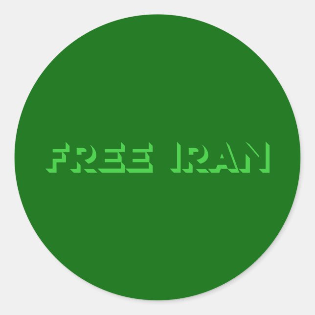Freier Iran Runder Aufkleber (Vorderseite)