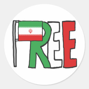 Freier Iran Runder Aufkleber