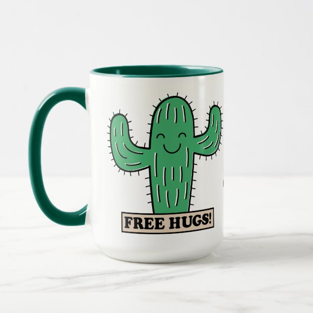 Freier Kaktus umarmt Name-Tassen Tasse (Links)