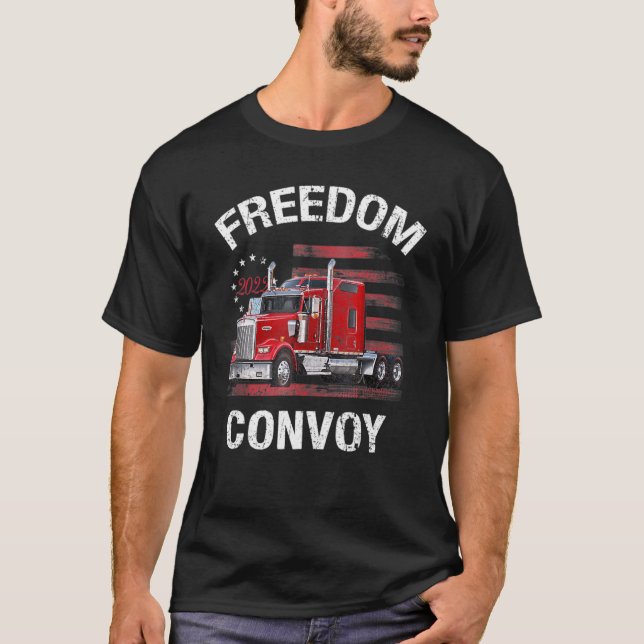 Freier Konvoi zu DC 2022 Lastkraftwagen Retro Vint T-Shirt (Vorderseite)