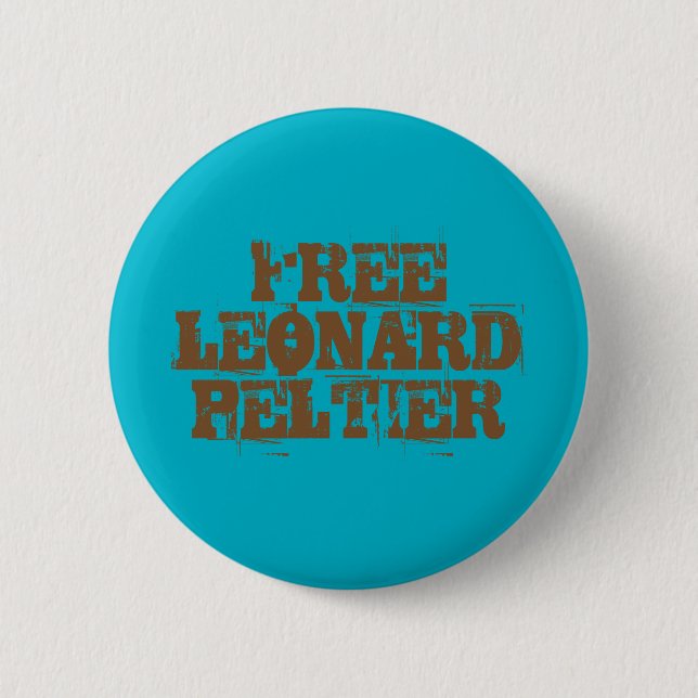 Freier Leonard Peltier-Knopf Button (Vorderseite)