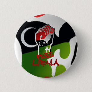 Freier Libyen-Widerstand hob Faust - Button