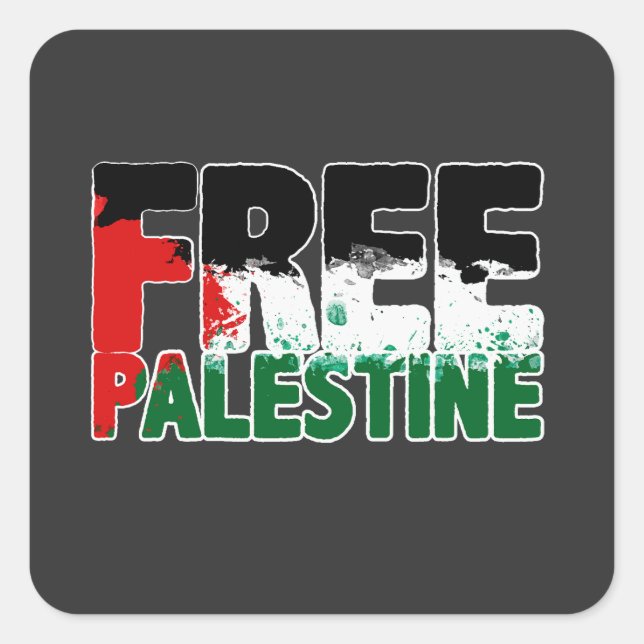 FREIER PALÄSTINENKRIEG IN GAZA QUADRATISCHER AUFKLEBER (Vorderseite)