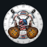 Freier Skull und Gitarren Dartscheibe<br><div class="desc">Free Skull and Guitars Live - Dart Board</div>
