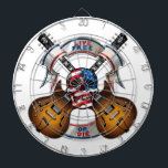 Freier Skull und Gitarren Dartscheibe<br><div class="desc">Free Skull and Guitars Live - Dart Board</div>