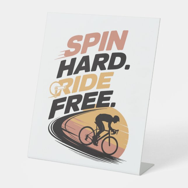 Freier T - Shirt zum Radfahren Sockelschild (Vorderseite)