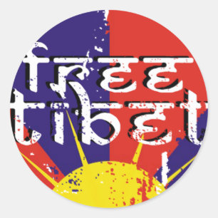 FREIER TIBET-AUFKLEBER RUNDER AUFKLEBER