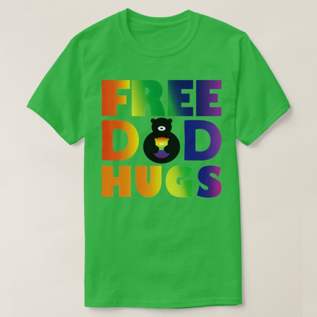 Freier Vater Hugs LGB Rainbow Pride Men Women T-Shirt (Design vorne)
