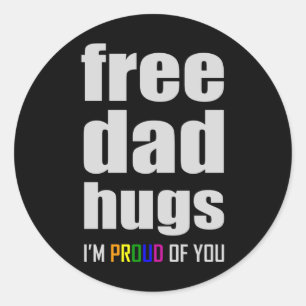 FREIER VATER HUGS LGBT-Preis Monat LGBTQ Regenboge Runder Aufkleber