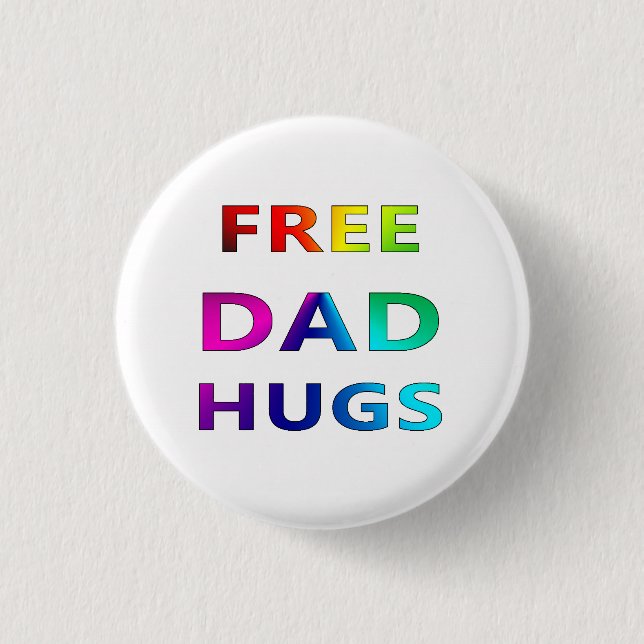 Freier Vater umarmt LGBT LGBTQ Button (Vorderseite)