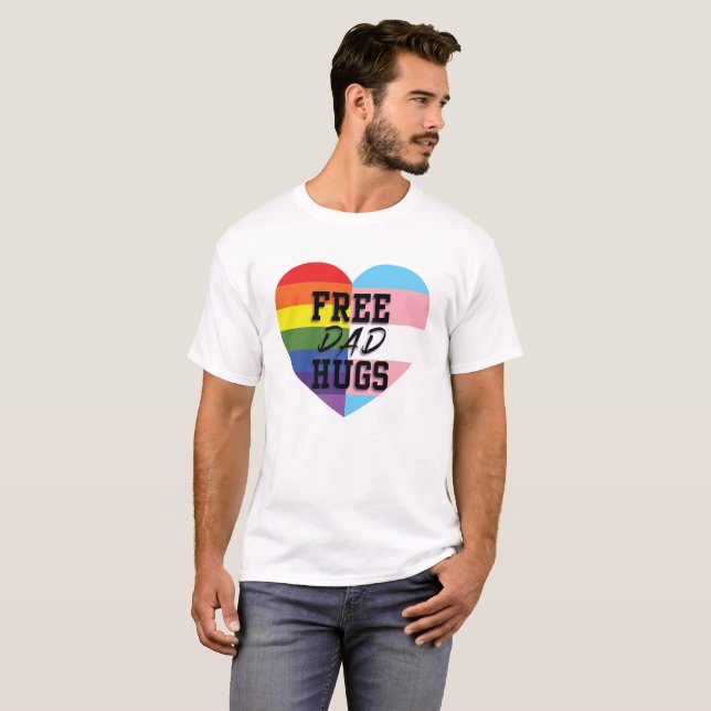 Freier Vater umarmt LGBTQ T-Shirt (Vorne ganz)