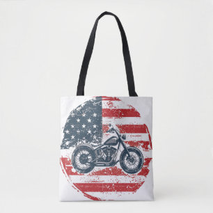 Freier Verkehr: Retro-Motorrad und amerikanische F Tasche