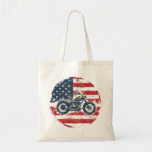 Freier Verkehr: Retro-Motorrad und amerikanische F Tragetasche