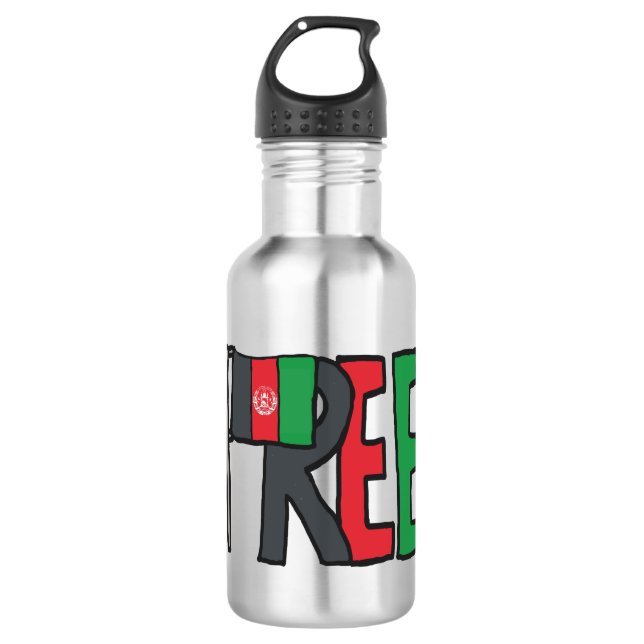 Freies Afghanistan Edelstahlflasche (Vorderseite)