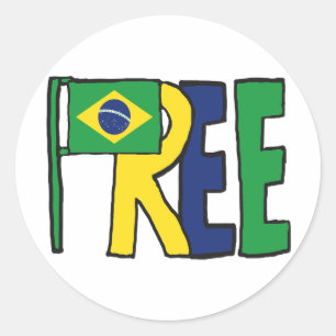 Freies Brasilien Runder Aufkleber