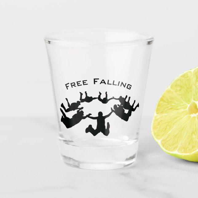 Freies Fallschirmspringen mit Fallschirmspringen Schnapsglas (Vorderseite)