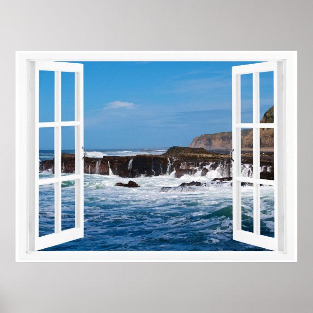 Freies Fenster Seaside Escape Poster (Vorne)