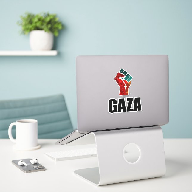Freies Gaza-Palästina Aufkleber (Laptop auf Schreibtisch)