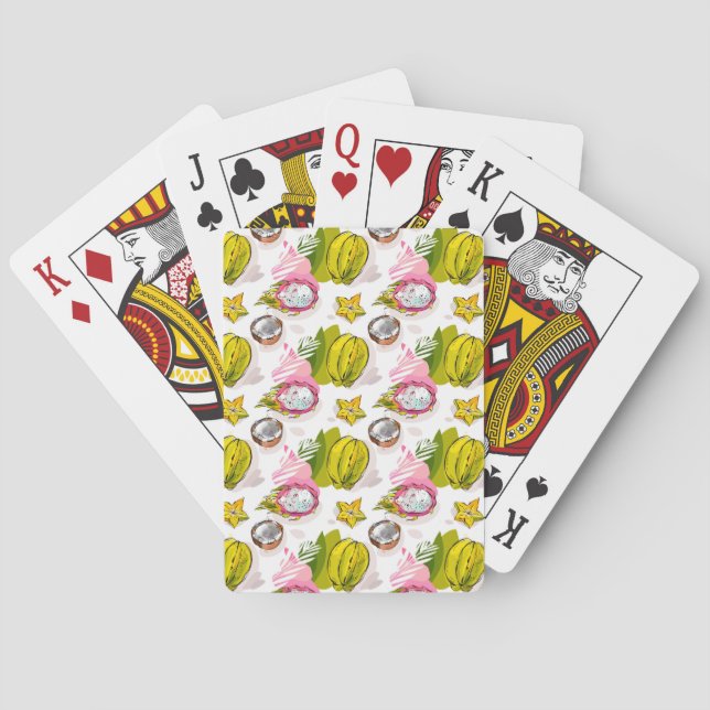 Freies handtexturiertes Fruchtmuster Spielkarten (Rückseite)