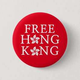 Freies Hongkong mit Orchid-Blume Button
