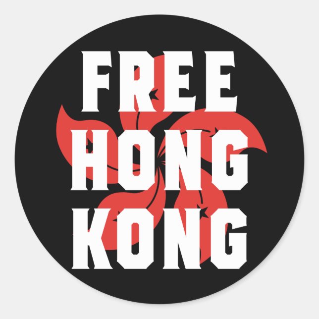 Freies Hongkong Runder Aufkleber (Vorderseite)