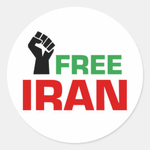 Freies Iran Anti-Iran-Krieg Runder Aufkleber