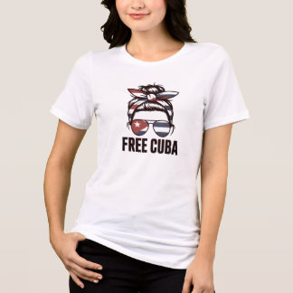 Freies Kuba – Frau beim Freiheitsprotest für Kuba  Tri-Blend Shirt