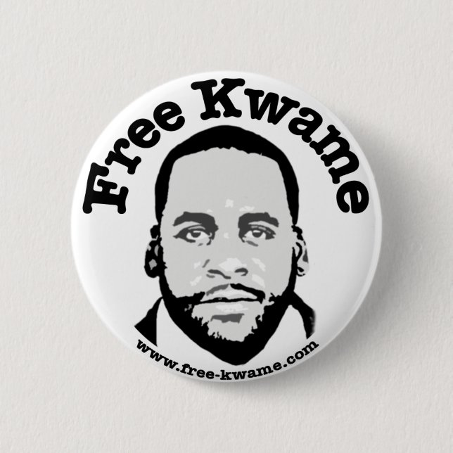 "Freies Kwame" Stoßknopf Button (Vorderseite)