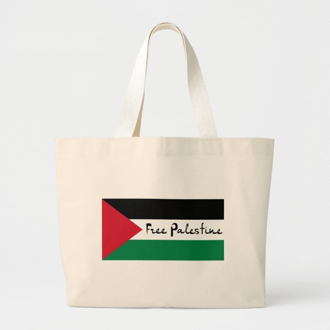 Freies Palästina - فلسطينعلم - palästinensische Jumbo Stoffbeutel (Vorne)
