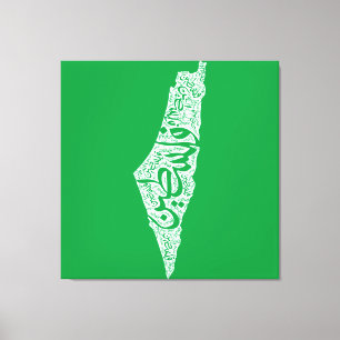 Freies Palästina Karte und Flagge فلسطين Leinwanddruck