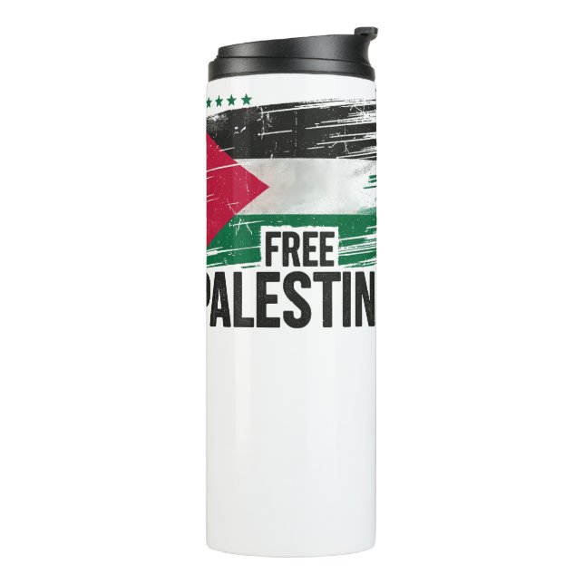 Freies Palästina mit Palästina Thermosbecher (Nach links gedreht)