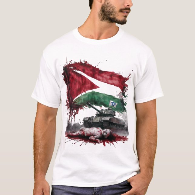 Freies Palästina: Unterstützung der Menschenrechte T-Shirt (Vorderseite)