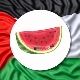 Freies Palästina Wassermelon Soziale Gerechtigkeit Runder Aufkleber
