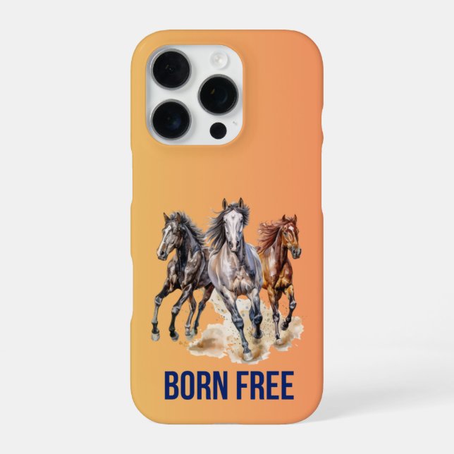 Freies Pferd geboren  iPhone 16 Pro Hülle (Rückseite)