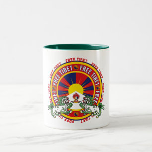 Freies rundes Logo Tibets Zweifarbige Tasse