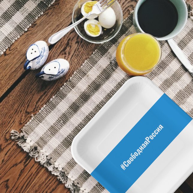 Freies Russland - Russisch - Weißweiße Flagge Pappteller (Von Creator hochgeladen)