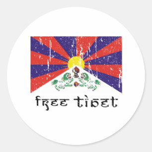 Freies Tibet Geschenke Runder Aufkleber