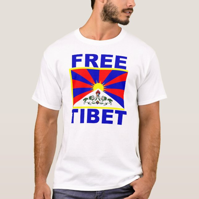 Freies Tibet mit tibetanischer Flagge T-Shirt (Vorderseite)