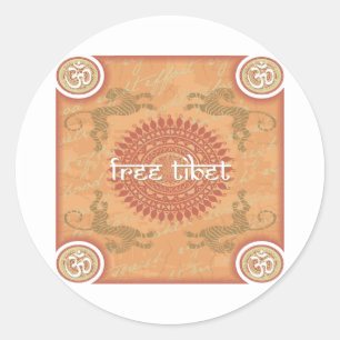 Freies Tibet Runder Aufkleber