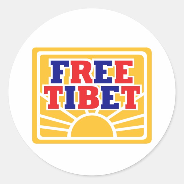 Freies Tibet Runder Aufkleber (Vorderseite)