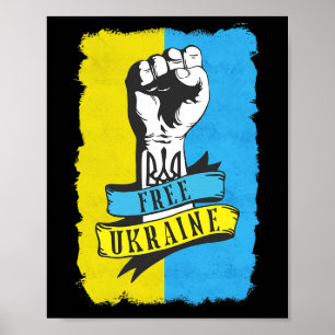 Freies Ukraine Ich stehe mit der Ukraine-Flagge Un Poster