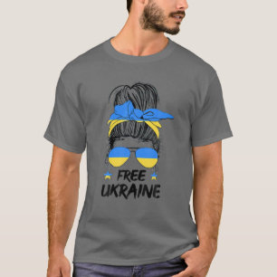 Freies Ukraine Unordentlicher Knoten Unterstützt U T-Shirt
