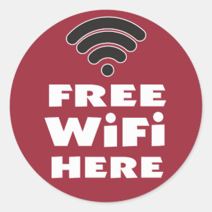 Freies WiFi hier Runder Aufkleber