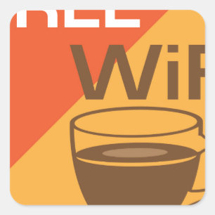 Freies Wifi Zeichen Quadratischer Aufkleber