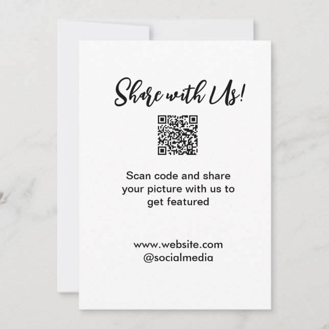 Freigabe der Bildprüfung QR-Code hinzufügen Websit Dankeskarte (Vorderseite)