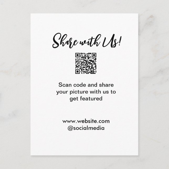 Freigabe der Bildprüfung QR-Code hinzufügen Websit Postkarte (Vorderseite)