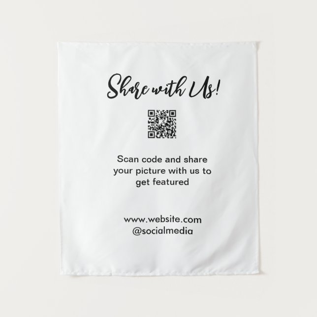 Freigabe der Bildprüfung QR-Code hinzufügen Websit Wandteppich (Vorderseite)