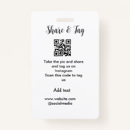 Freigabe und Tag für Instagram Scan QR Add-Website Ausweis