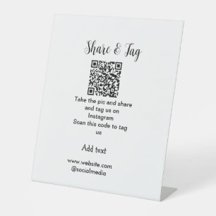 Freigabe und Tag für Instagram Scan QR Add-Website Sockelschild