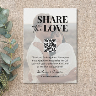Freigeben der Liebe QR-Code Hochzeit-Foto teilen Begleitkarte